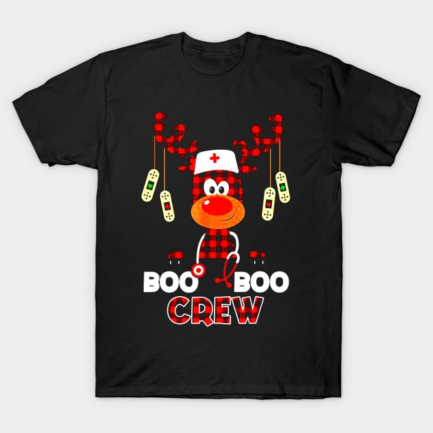 Boo Boo Crew Reindeer Nurse T-Shirt by bosssirapob63
